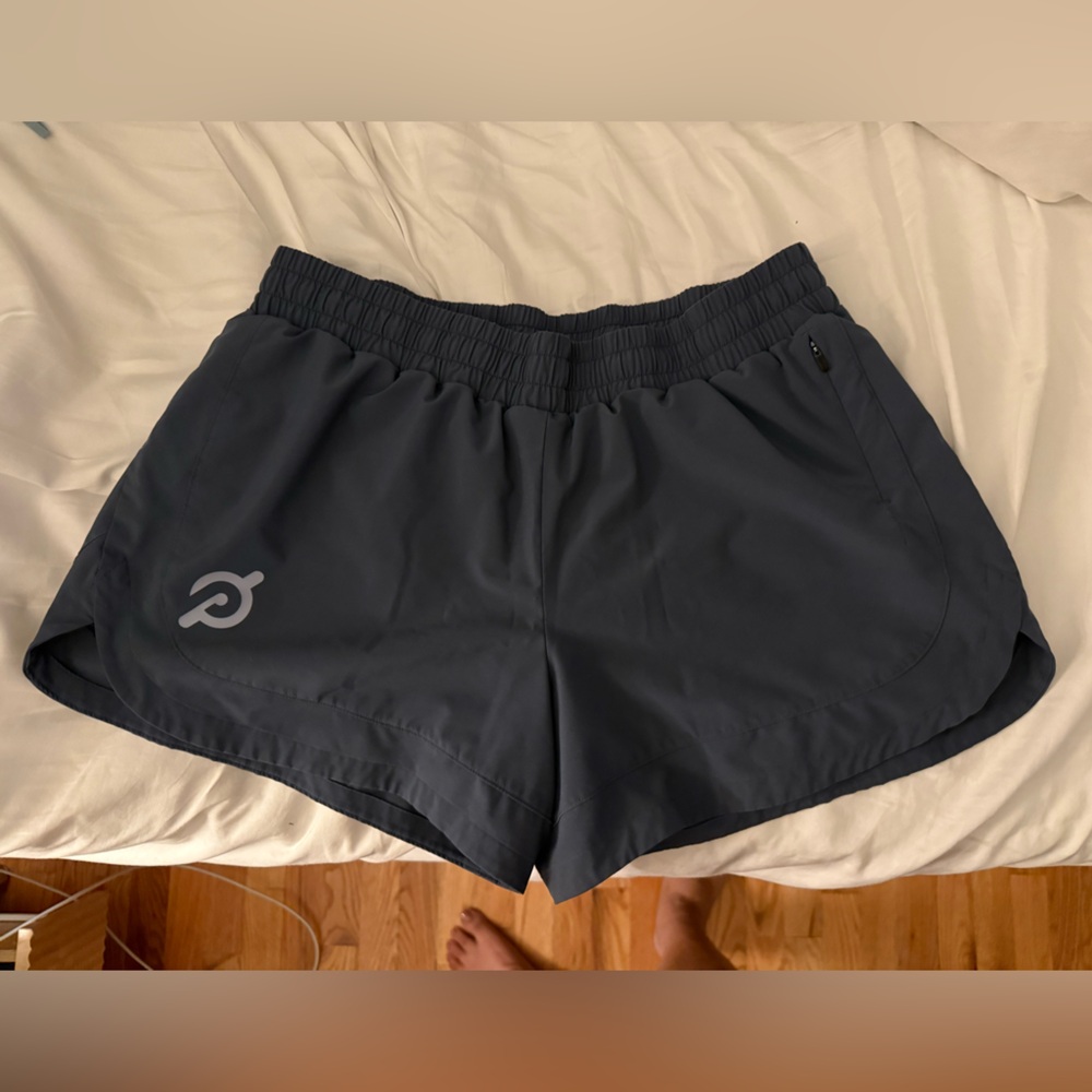 Peloton Blue Gray Running Shorts
